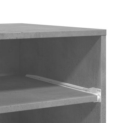 vidaXL Tulostinteline pyörillä betoninharmaa 60x48x74 cm