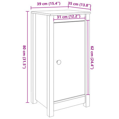 vidaXL Senkki musta 39x35x80 cm täysi mänty