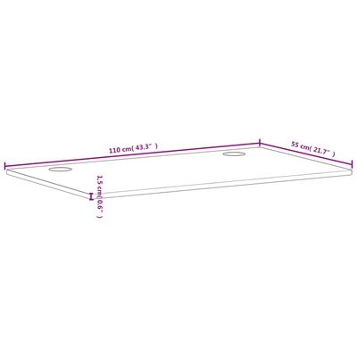 vidaXL Pöytälevy 110x55x1,5 cm täysi pyökki