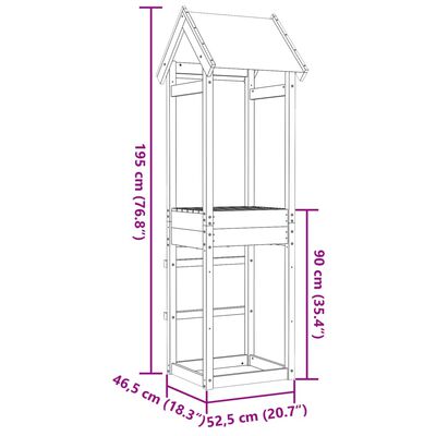 vidaXL Leikkitorni 52,5x46,5x195 cm kyllästetty mänty