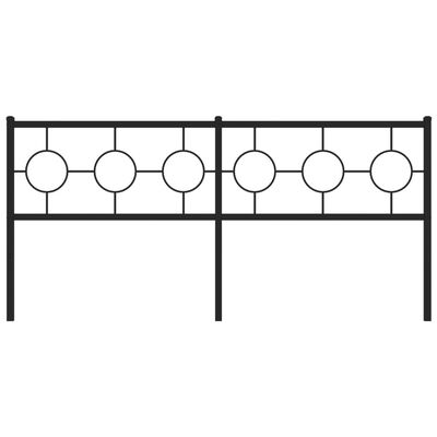 vidaXL Metallinen sängynpääty musta 180 cm