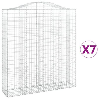 vidaXL Kaarevat kivikorit 7 kpl 200x50x220/240 cm galvanoitu rauta