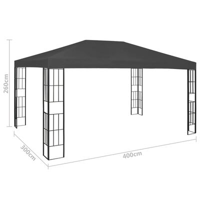 vidaXL Huvimaja LED-valonauhoilla 3x4 m antrasiitti