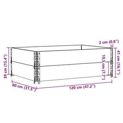 vidaXL Kuormalavan reunukset 2 kpl 120x80 cm täysi mänty