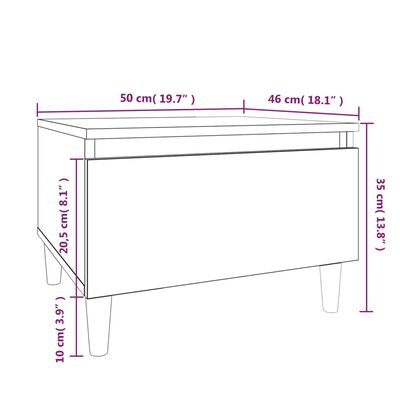 vidaXL Sivupöydät 2 kpl valkoinen 50x46x35 cm tekninen puu