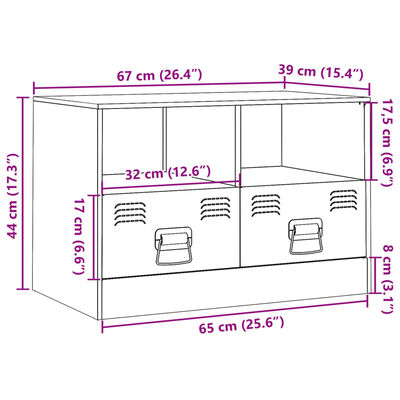 vidaXL TV-taso pinkki 67x39x44 cm teräs