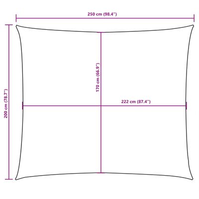 vidaXL Aurinkopurje Oxford-kangas suorakaide 2x2,5 m musta