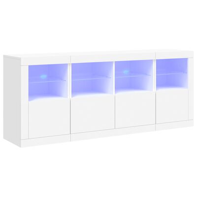 vidaXL Senkki LED-valoilla valkoinen 163x37x67 cm