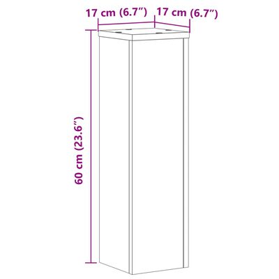 vidaXL Kasvitelineet 2 kpl valkoinen 17x17x60 cm tekninen puu