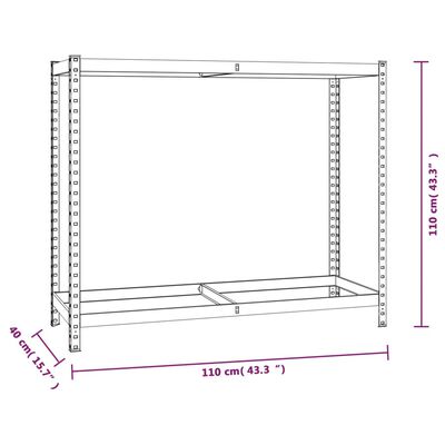 vidaXL 2-tasoinen Rengasteline 4 kpl hopea 110x40x110 cm teräs