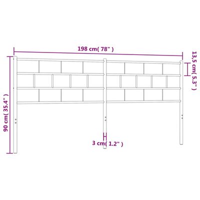 vidaXL Metallinen sängynpääty musta 193 cm