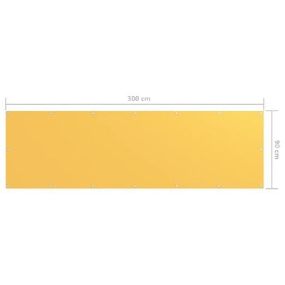 vidaXL Parvekkeen suoja keltainen 90x300 cm Oxford kangas