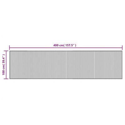 vidaXL Matto suorakaide ruskea 100x400 cm bambu