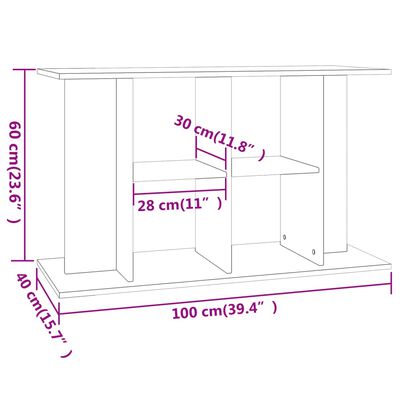 vidaXL Akvaarioteline musta 100x40x60 cm tekninen puu