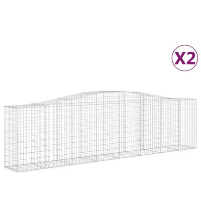 vidaXL Kaarevat kivikorit 2 kpl 400x50x100/120 cm galvanoitu rauta