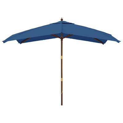 vidaXL Puutarhan aurinkovarjo puutolppa taivaansininen 300x300x273 cm