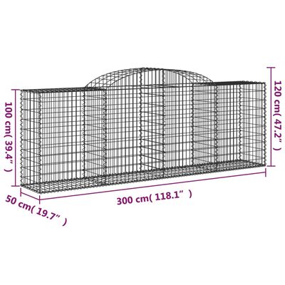 vidaXL Kaarevat kivikorit 4 kpl 300x50x100/120 cm galvanoitu rauta