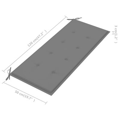 vidaXL Puutarhapenkki tyynyllä 120 cm akasiapuu