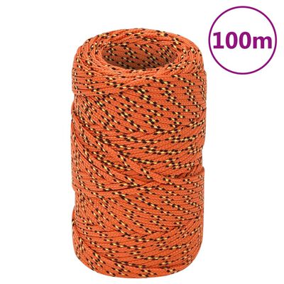 vidaXL Veneköysi oranssi 2 mm 100 m polypropeeni