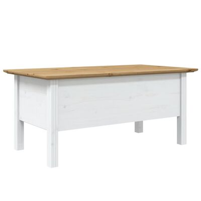 vidaXL Sohvapöytä BODO valkoinen ja ruskea 100x55x46 cm täysi mänty