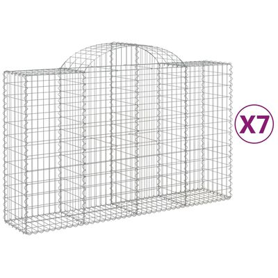 vidaXL Kaarevat kivikorit 7 kpl 200x50x120/140 cm galvanoitu rauta