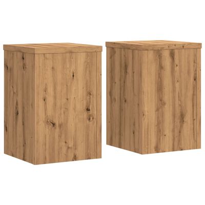 vidaXL Plant Stands 2 pcs Artisan Oak 20x20x30 cm Engineered Wood