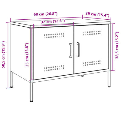 vidaXL TV-taso antrasiitti 68x39x50,5 cm teräs