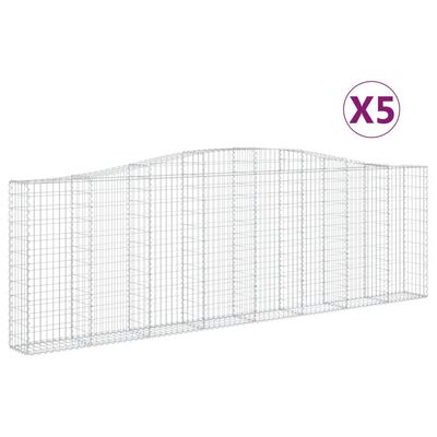 vidaXL Kaarevat kivikorit 5 kpl 400x30x120/140 cm galvanoitu rauta