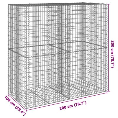 vidaXL Kivikori katolla 200x100x200 cm galvanoitu rauta