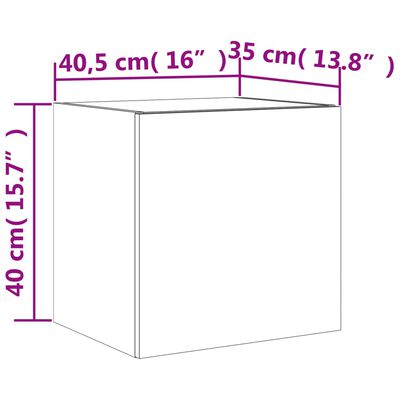 vidaXL TV-seinäkaappi LED-valoilla musta 40,5x35x40 cm