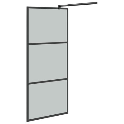 vidaXL Walk-in suihkuseinäke 90x195 cm tumma ESG-lasi musta