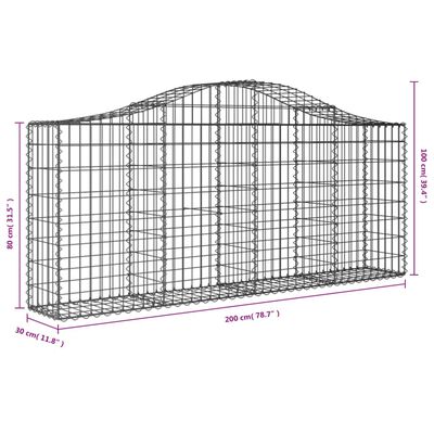 vidaXL Kaarevat kivikorit 7 kpl 200x30x80/100 cm galvanoitu rauta