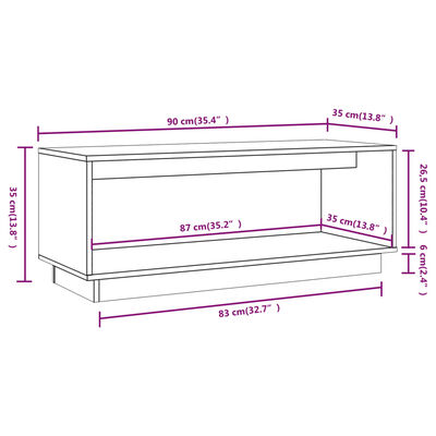 vidaXL TV-taso harmaa 90x35x35 cm täysi mänty