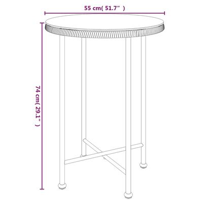 vidaXL Ruokapöytä Ø55 cm karkaistu lasi ja teräs