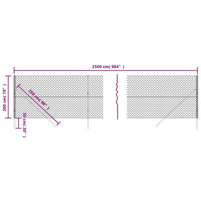 vidaXL Verkkoaita vihreä 2x25 m