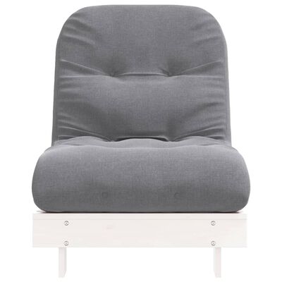 vidaXL Futon vuodesohva patjalla valkoinen 70x206x11 cm täysi mänty