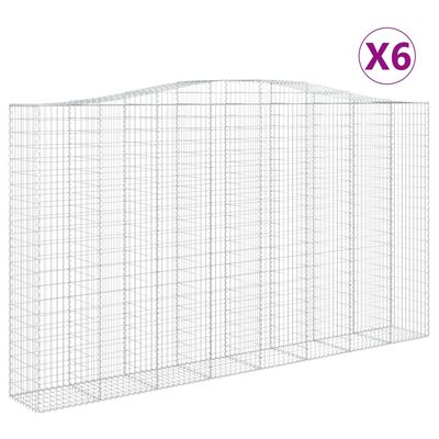 vidaXL Kaarevat kivikorit 6 kpl 400x50x220/240 cm galvanoitu rauta