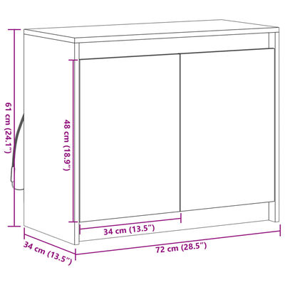 vidaXL Senkki LED-valoilla ruskea tammi 72x34x61 cm tekninen puu