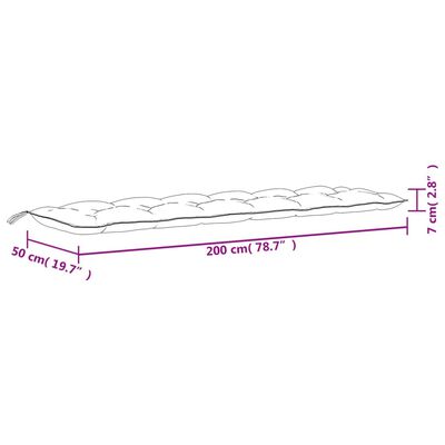 vidaXL Puutarhapenkin pehmuste v.sininen 200x50x7 cm Oxford kangas