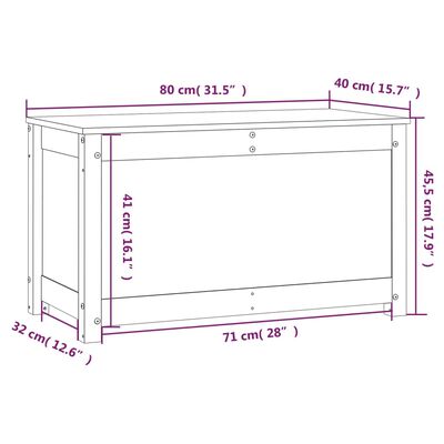 vidaXL Säilytyslaatikko hunajanruskea 80x40x45,5 cm täysi mänty