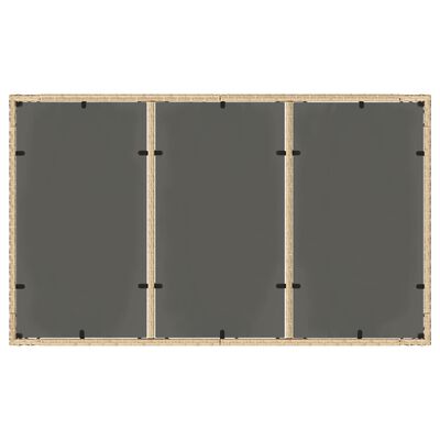 vidaXL Puutarhapöytä lasipöytälevy beige 150x90x75 cm polyrottinki