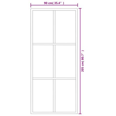 vidaXL Liukuovi asennustarvikkeilla ESG lasi ja alumiini 90x205 cm