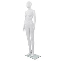 vidaXL Aidon kokoinen naismallinukke lasijalustalla valkoinen 175 cm