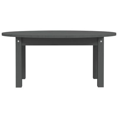 vidaXL Sohvapöytä harmaa 80x40x35 cm täysi mänty