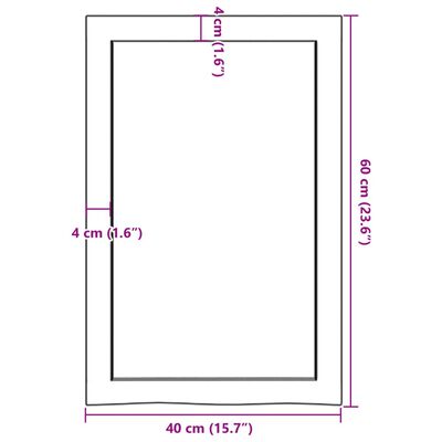 vidaXL Seinähylly 40x60x(2-6) cm käsittelemätön täysi tammi