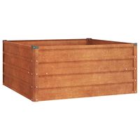 vidaXL Korotettu kukkalaatikko ruoste 100x100x45 cm Corten teräs