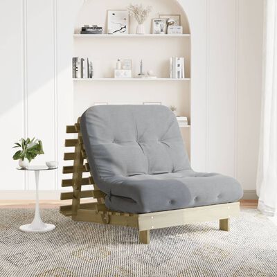 vidaXL Futon vuodesohva patjalla 90x206x11 cm kyllästetty mänty