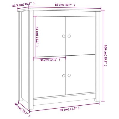 vidaXL Senkki 83x41,5x100 cm täysi mänty