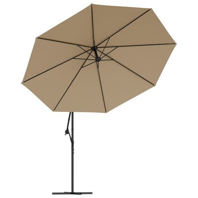 vidaXL Aurinkovarjo cantilever alumiinitolppa 350 cm taupe