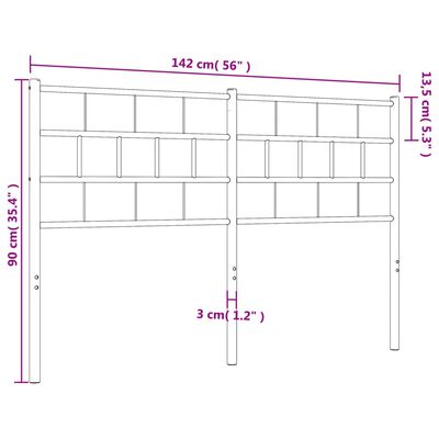 vidaXL Metallinen sängynpääty musta 135 cm